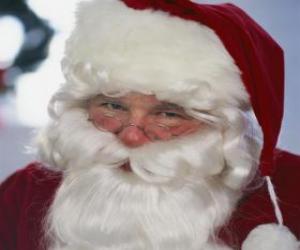 yapboz Uzun sakalı ve şapkası ile Noel Baba güler yüz